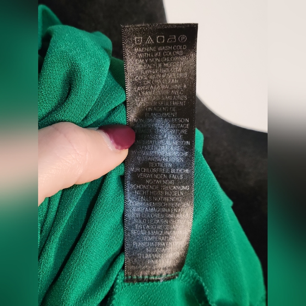 Adrianna Papell Vibrant Green Ruffle Blouse - Picture 6 of 6